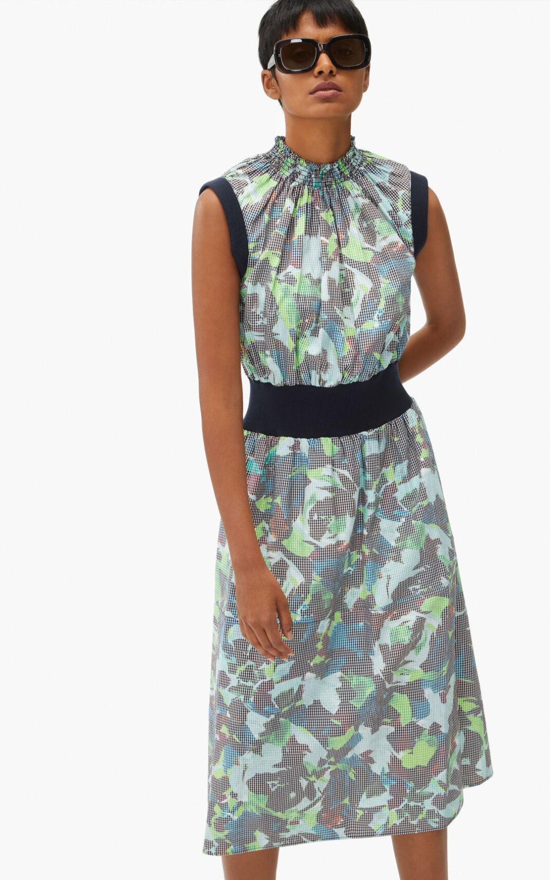 Robe Kenzo Femme Archive Floral fitted Vert ITVDO-8793